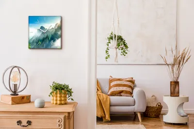 Produktbild von Coloray Hodiny Unikátní 30x30 cm  Tiché hodiny Pro obývací pokoj a kuchyň Nástěnné hodiny Plátno Bílé ručičky hodin - Čas stromové oblohy