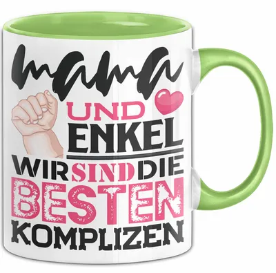 Produktbild von Mama Und Enkel Tasse Geschenk Beste Komplizen Lustiger Spruch (Grün)