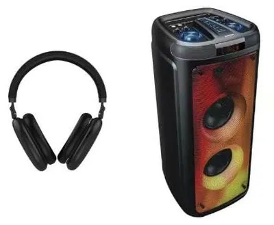 Produktbild von BLAUPUNKT DJ Outdoor Set mit 300W Bluetooth Lautsprecher und Kopfhörer kabellos