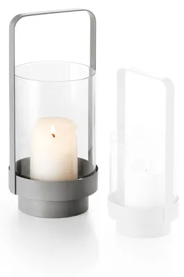 Produktbild von Philippi Home Windlicht L Stahl, pulverbeschichtet, Glas, 28,5 cm (h) 239017