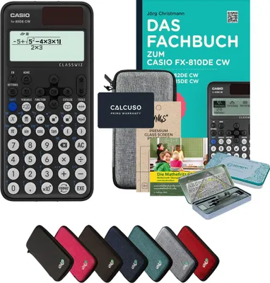 Produktbild von CALCUSO Streberpaket Hellgrau mit Taschenrechner Casio FX-85DE CW