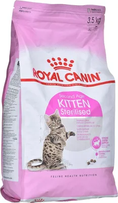 A bag of Royal Canin kitten food.