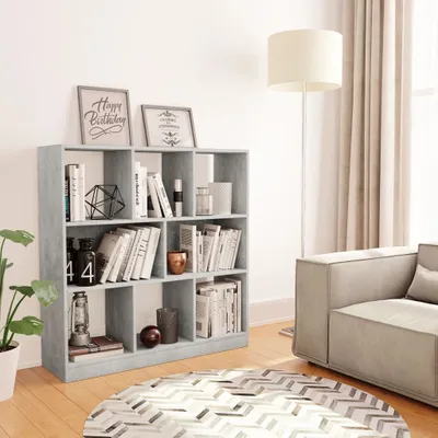 Imagen del producto de Maison Exclusive - Estantería para libros, color gris hormigón, 97,5 x 29,5 x 100 cm, fabricada en material de madera