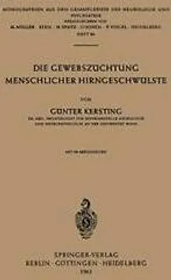 Produktbild von Die Gewebszüchtung Menschlicher Hirngeschwülste