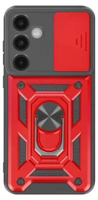 Produktbild von Mayaxess, Hülle mit Kameraschiebeschutz und Magnetring für Samsung Galaxy S25 FE, Rot