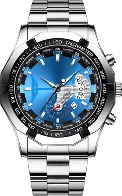 Produktbild von Uhr Lizer - Stilvolle Herren Uhr in Silber und Blau KP33701