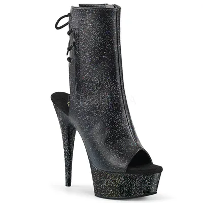 Produktbild von Pleaser DELIGHT-1018MMG Plateau Stiefeletten Schwarz Glitzer EU 40