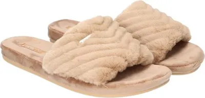 Produktbild von AMERICAN CLUB, SL09, Niedliche Hausschuhe, Warme Damen Hausschuhe, Elegant Slipper, Perfekt für sich selbst oder als Geschenk, Farbe: Beige, Größe: 40