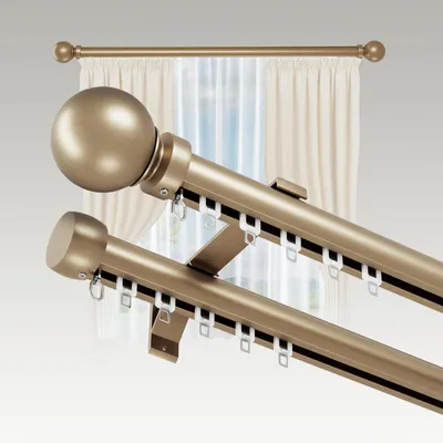 Doppel-Gardinenstange 2-läufig Gold 2,4 m