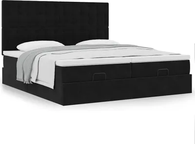 Produktbild von Maison Exclusive - Ottoman-Bett mit Matratzen Schwarz 160x200 cm Samt