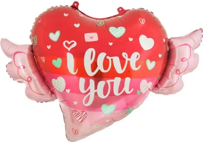 Image de Folienballon Herz mit Flügeln 68x47cm (Party - Ballons)