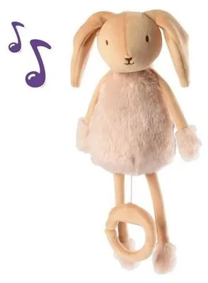 Productafbeelding van Les Doux Bidous: Pluche muziekdoosje voor Valentijnsdag, met een konijnenmotief