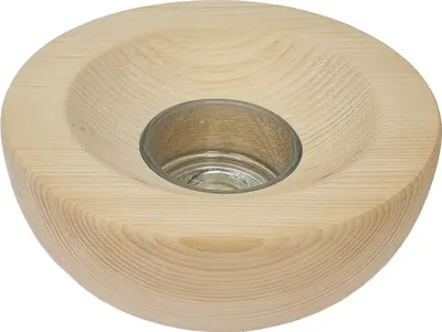 Produktbild von Zirbenteelicht mit Glas, Teelichtschale Zirbenholz 40.10-030
