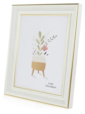 Fotolijst 15x20 cm Holzrahmen mit Plexiglas, Vintage-Stil, weiß