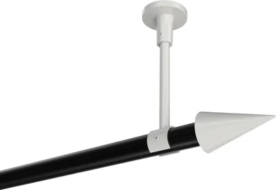 Produktbild von Interdeco Gardinenstange / Vorhangstange Schwarz / Weiß, Typ Sonette Savio (Kegel) ohne Ringe, Deckenmontage, 20 mm Ø 1-läufig, 260 cm