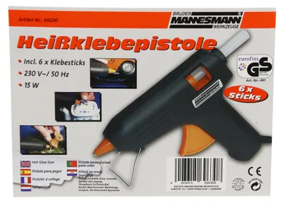 Zdjęcie produktu dla BRÜDER MANNESMANN M49200 Pistolet do klejenia na gorąco BRÜDER MANNESMANN, w plastikowej walizce