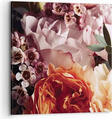 Produktbild von Bild auf Leinwand - Leinwandbild - Einteilig - Blumen Getreide Rosen - 70x70cm - Wand Bild - Wanddeko - Wandbilder - Leinwanddruck - Bilder - Wanddekoration - Leinwand bilder - Wandbild - AC70x70-4692