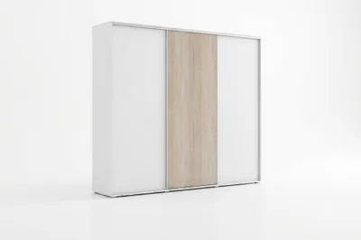 Zdjęcie produktu dla Szafa A24 biała/sonoma, przesuwna - 250 x 62 x 215 cm
