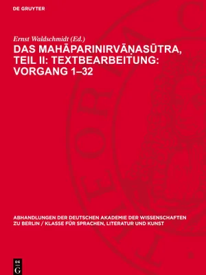 Produktbild von Das Mah¿parinirv¿¿as¿tra, Teil II: Textbearbeitung: Vorgang 1-32