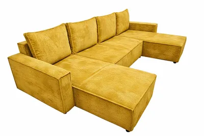 Produktbild von U-Form Ecksofa ASTRA 299 cm aus Cordstoff, Senfgelb Zoom 9