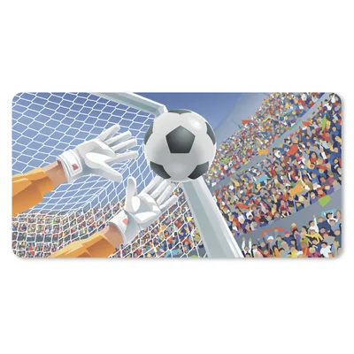 Produktbild von MuchoWow® Mauspad Mousepad Eine Illustration eines Torwarts, der den Fußball stoppt - Junge - Mädchen - Kind 60x30 cm - Mousepads - Maus Mat - Pad - Mausunterlage - Nachhaltig