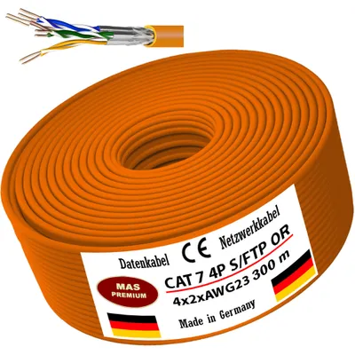 Obrázok produktu pre 10-500m CAT 7 dátový kábel sieťový kábel LAN 4X2XAWG23 300m (0,96/m)