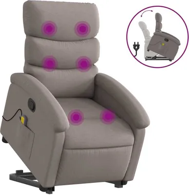 Produktbild von vidaXL Massagesessel mit Aufstehhilfe Taupe Stoff