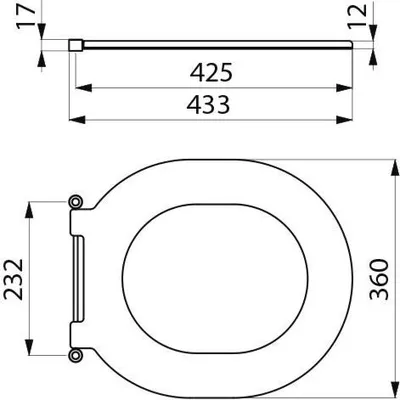 Immagine prodotto di Delabie WC-Sitz S21/700 schwarz Polyethylen ohne Deckel