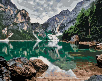 Produktbild von Diamondi - Diamond painting - SEE IN DEN BERGEN, 40X50 cm, ohne Keilrahmen