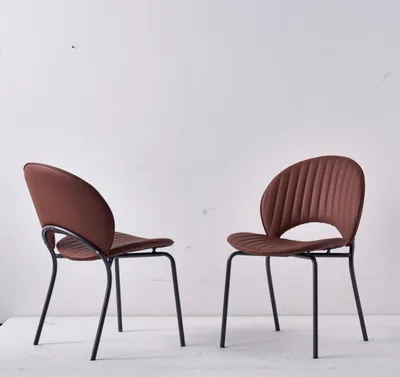 Immagine prodotto di Sedia marrone per sala da pranzo poltrone sedia da cucina sedie in pelle legno