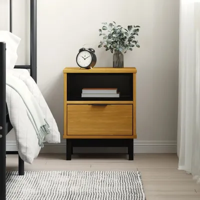 Zdjęcie produktu dla vidaXL Stolik nocny FLAM 40x35x50 cm lite drewno sosnowe