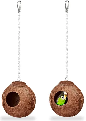 Zdjęcie produktu dla relaxdays domek dla ptaków kokos zestaw 2
