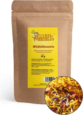 Produktbild von Essbarer Wildblütenmix 50g mit Ringelblumen, Rosen und Lavendel, salz- und glutamatfrei