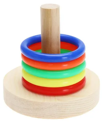 Produktbild von Vogel-Trainingsspielzeug Holz Bunte Stapelringe für Papageien