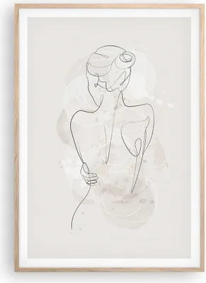 Produktbild von Gerahmtes Poster - Rahmen in heller Eiche - Frau Rücken Rücken - 70x100 cm - Wand Bild - Wanddeko - Wandbilder - Kunstposter - Wandposter - Bilderrahmen - Bilder - Kunstdruck - P2NPA70x100-5090