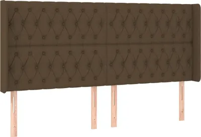 Produktbild von Kopfteil mit Ohren Dunkelbraun 183x16x118/128 cm Stoff