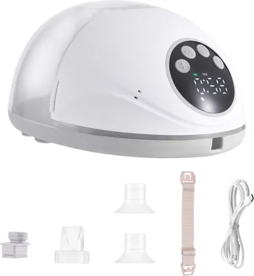 Produktbild von Freihaendige Milchpumpe mit 4 Modi und 12 Stufen, automatischer Stopp, tragbare Milchpumpe, BPA-frei, sicher, doppelt versiegelt, elektrische, kabellose Milchpumpe, leise, tragbar, mit 160 ml Fassungsvermoegen, eingebauter 1200-mAh-Akku