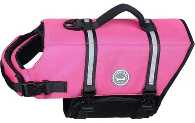 Immagine prodotto di Gilet galleggiante per cani, tessuto resistente a strappi, galleggiante di sicurezza, taglia XL, rosa, circonferenza torace 78-96 cm