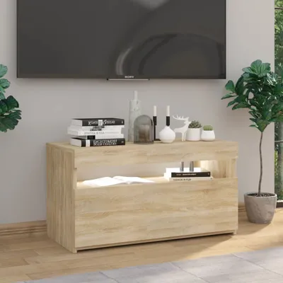 Produktbild von The Living Store TV-Schrank mit LED-Leuchten Sonoma-Eiche 75x35x40 cm