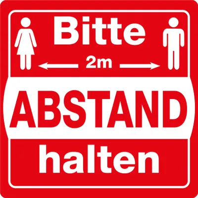 Produktbild von Fußboden-Aufkleber "2.0 M - Abstand" (30x30cm) - ROT