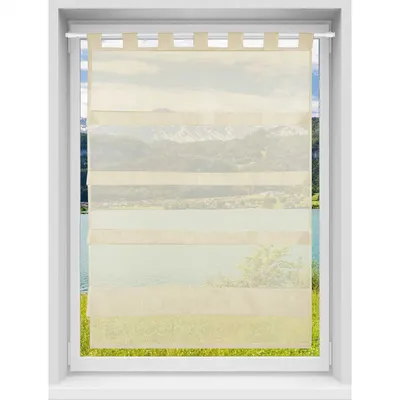 Produktbild von Gardine Raffoptik mit Schlaufe, Größe: 80x110cm, Farbe: Beige