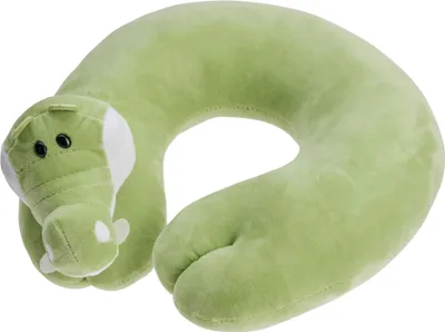 Productafbeelding van Reiskussen voor kinderen, krokodilvorm, 30x28 cm – Groen, H&L
