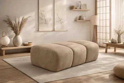 Productafbeelding van Kaiser Möbel, modulaire poef, fluweelstof Bluvel, kleur: latte, model: CROISSANT