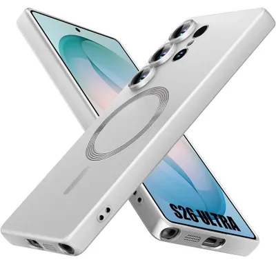 Image de Coque pour Samsung Galaxy S26 Ultra, Silicone Anti-Rayures avec Cercle Magnétique - Argenté