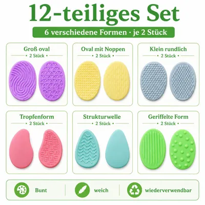 Produktbild von Sensoriksteine Fidget Toys Set – 12 Stück Anti-Stress Sensory Stones aus Silikon