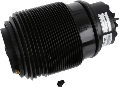A black air suspension spring is shown against a white background.