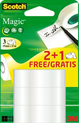 Immagine prodotto di pellicola adesiva 3M Scotch Magic 810, invisibile, confezione risparmio