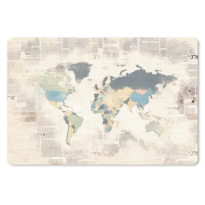 Produktbild von MuchoWow® Mauspad Mousepad Weltkarte - Vintage - Pastell 27x18 cm - Mousepads - Maus Mat - Pad - Mausunterlage - Büroartikel - Desk Matten