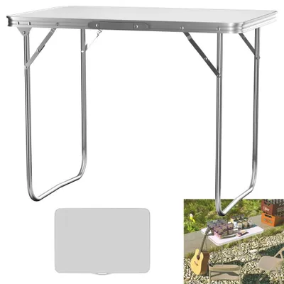 Immagine prodotto di Tavolo da esterno - Tavolo da campeggio/picnic pieghevole - 80x60x69 cm - 3,3 kg - Plastica, gambe verniciate a polvere - Per 6 persone - Bianco