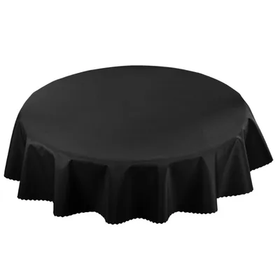 Produktbild von Gartentischdecke Wasserabweisend Garten Balkon Terrasse Schwarz RUND 130 cm